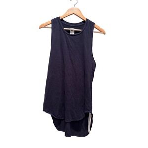 NSF Navy Blue Sleeveless Linen Tank Top Slouchy Lightweight‎ Casual Small